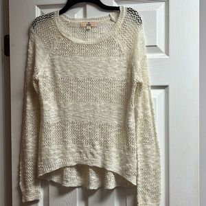 Cream sweater, lace, pink republic size medium